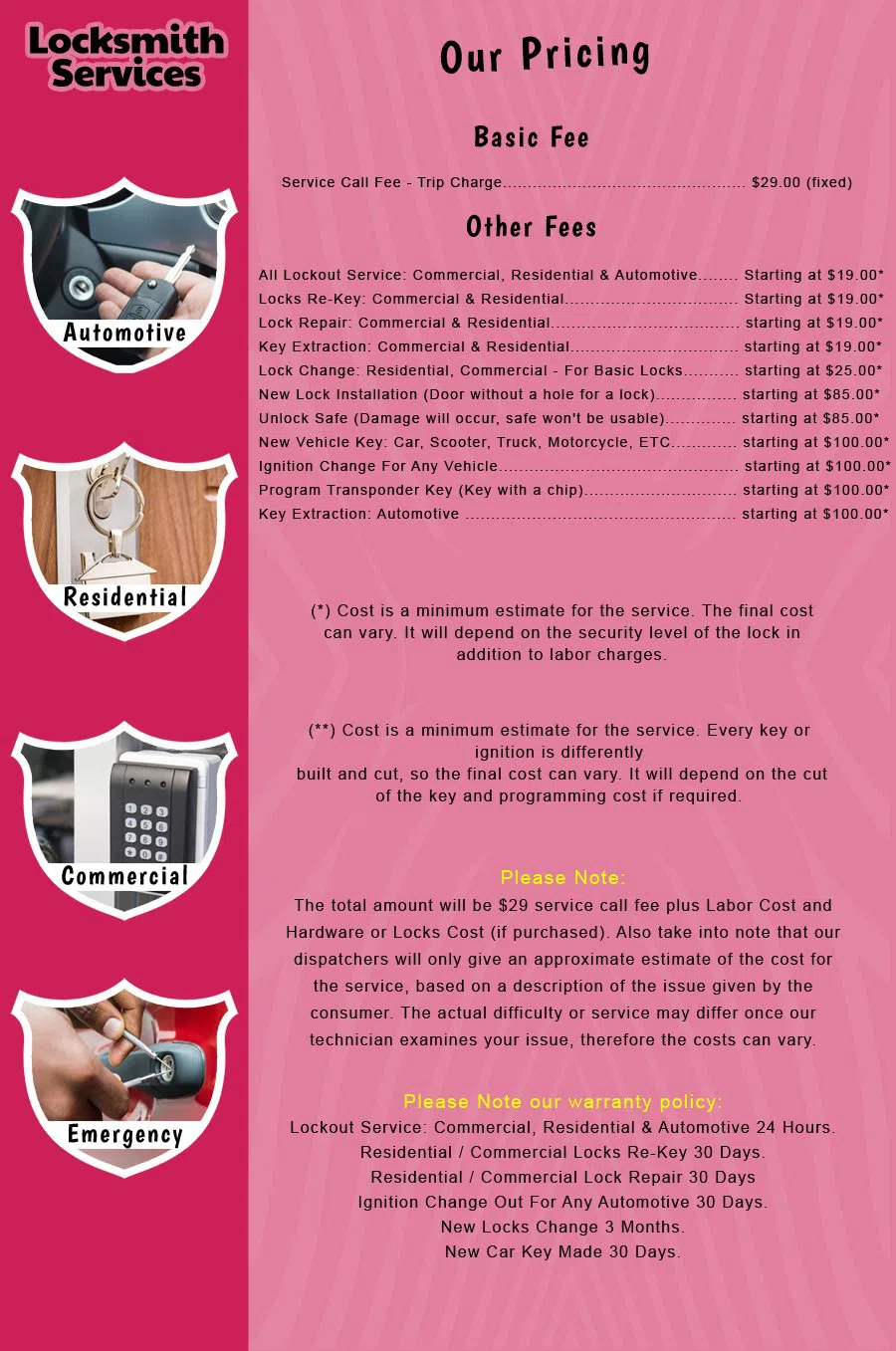 Avenel NJ Locksmith Store Avenel, NJ 732-737-8025 - price-list-c-18